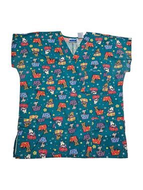 Scrub Top Puppy Dogs Medium